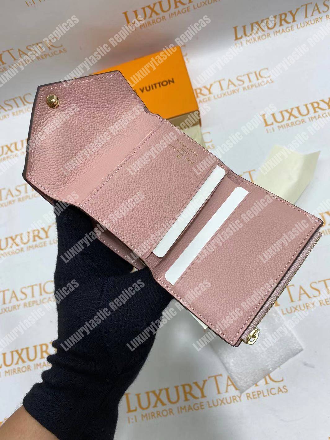 LV Zoé Wallet Monogram Empreinte Rose Poudre