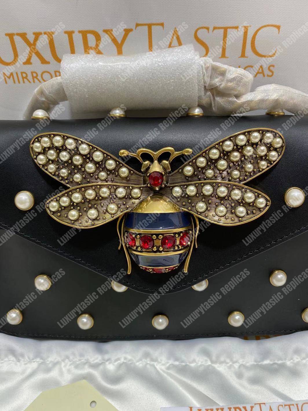 G*u*i broadway leather mini bag black
