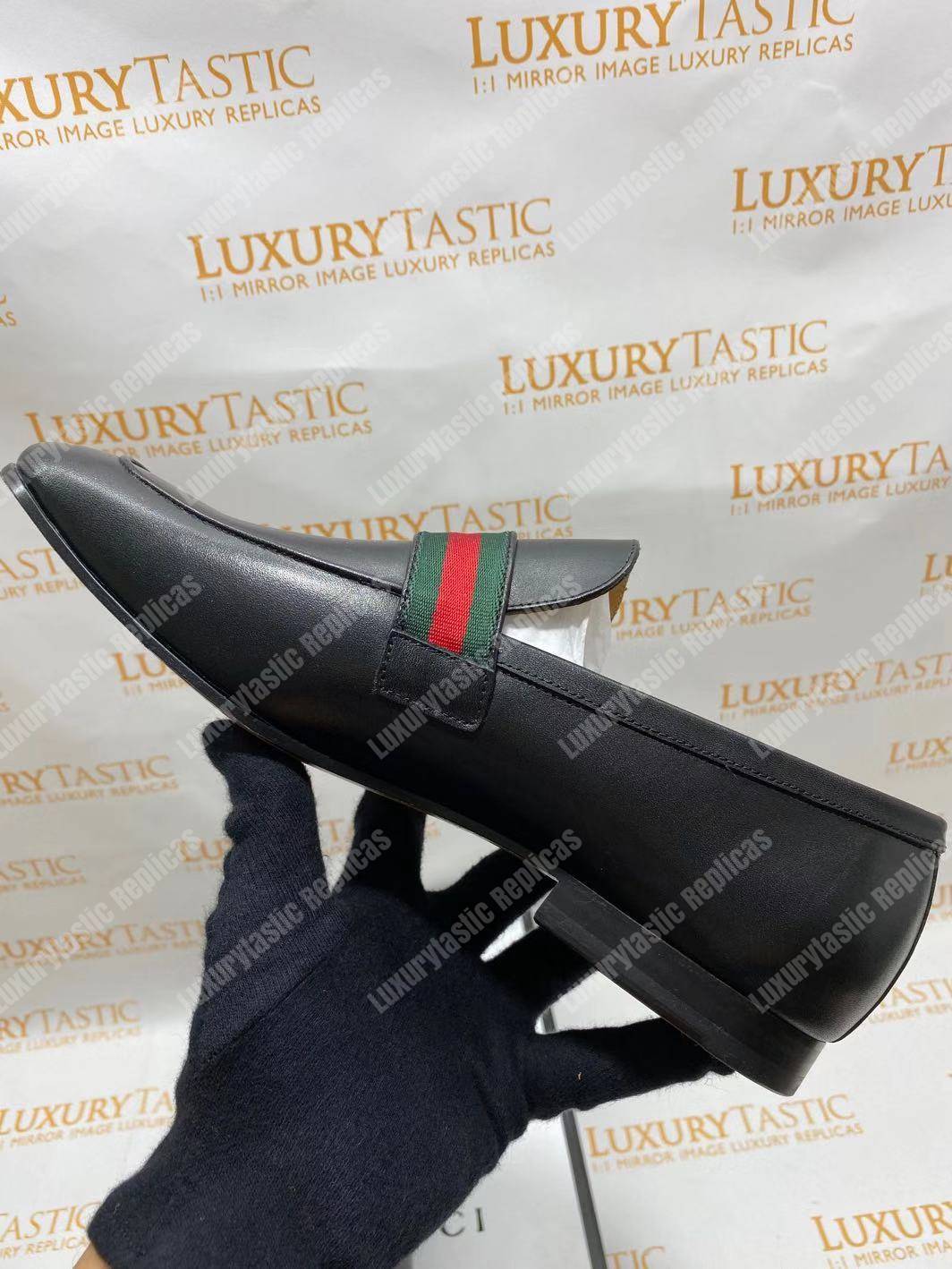 G*u*i leather loafer with gg web