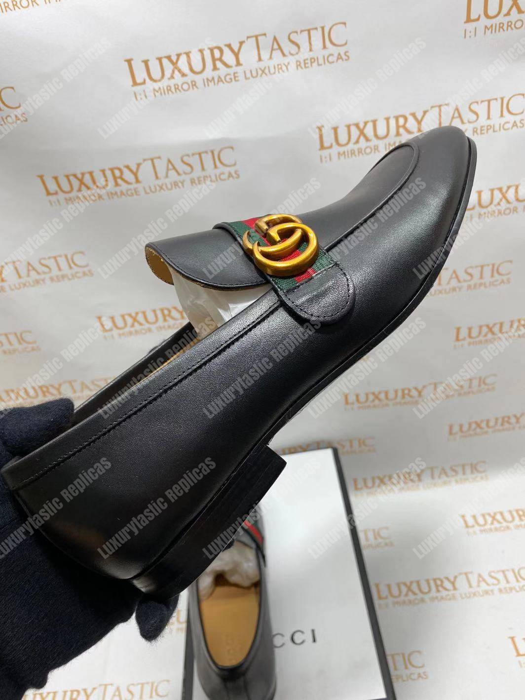 G*u*i leather loafer with gg web