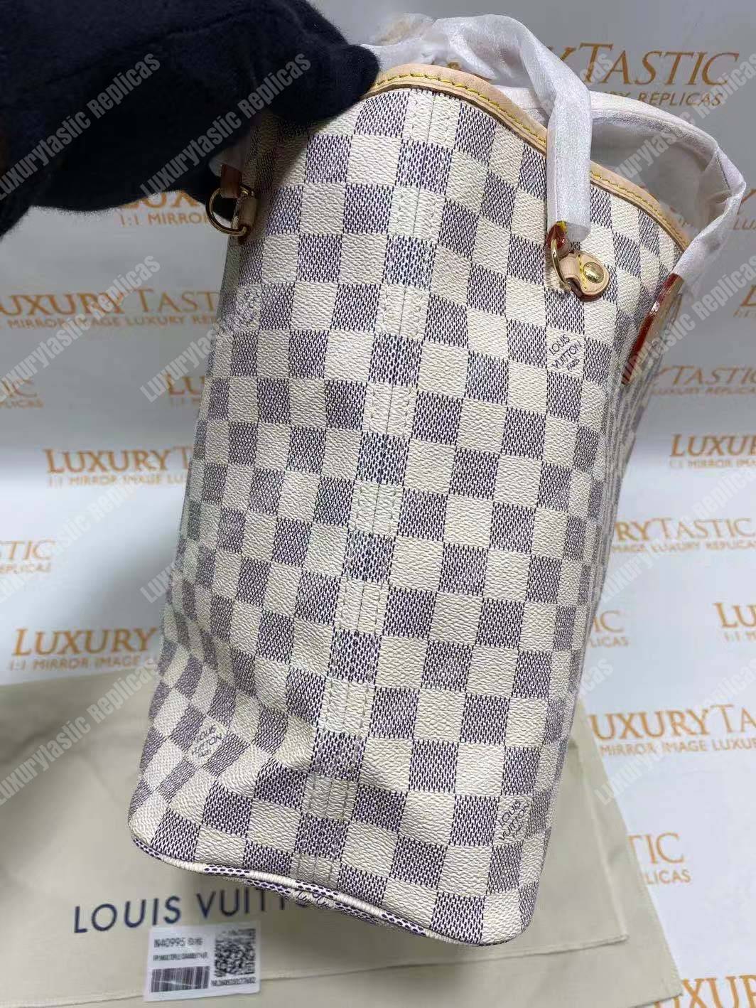 LV Neverfull MM Damier Azur Beige