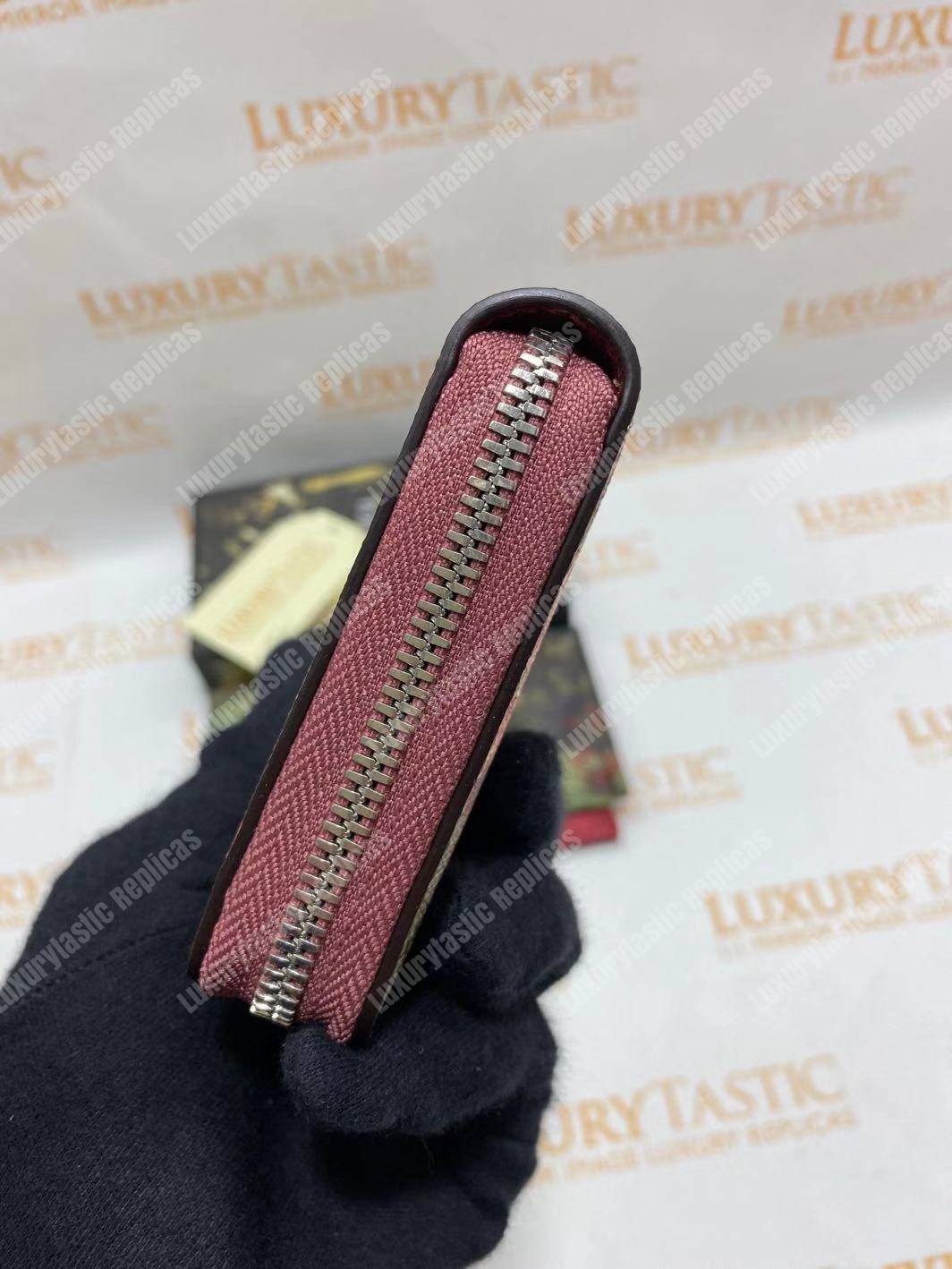 G*u*i gg blooms sup*e zip around wallet antique pink