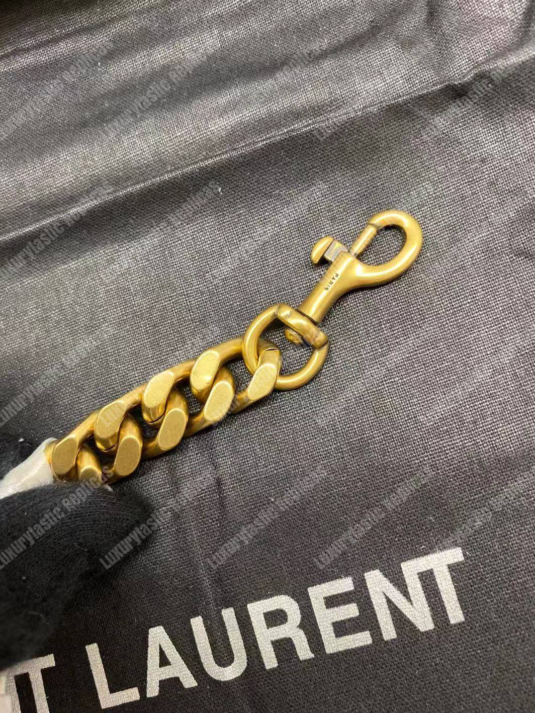 Saint Laurent Classic Medium College Monogram White Gold-Toned