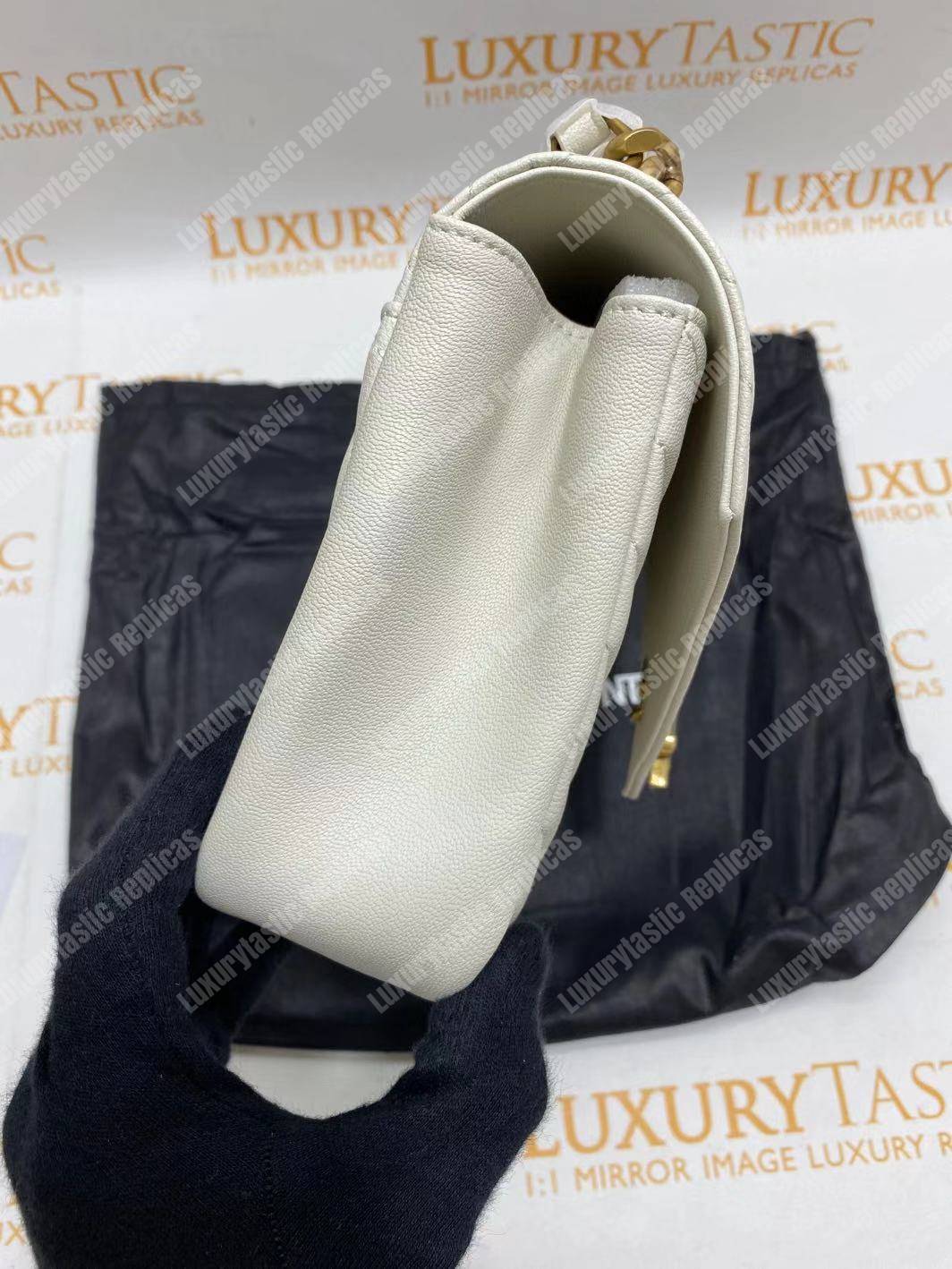 Saint Laurent Classic Medium College Monogram White Gold-Toned