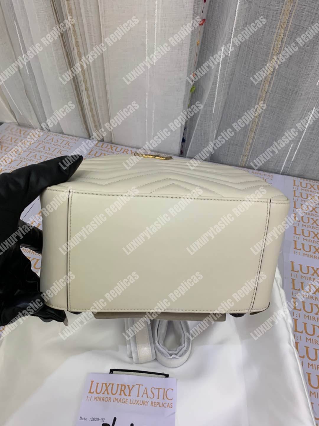 G*u*i gg marmont quilted leather backpack white
