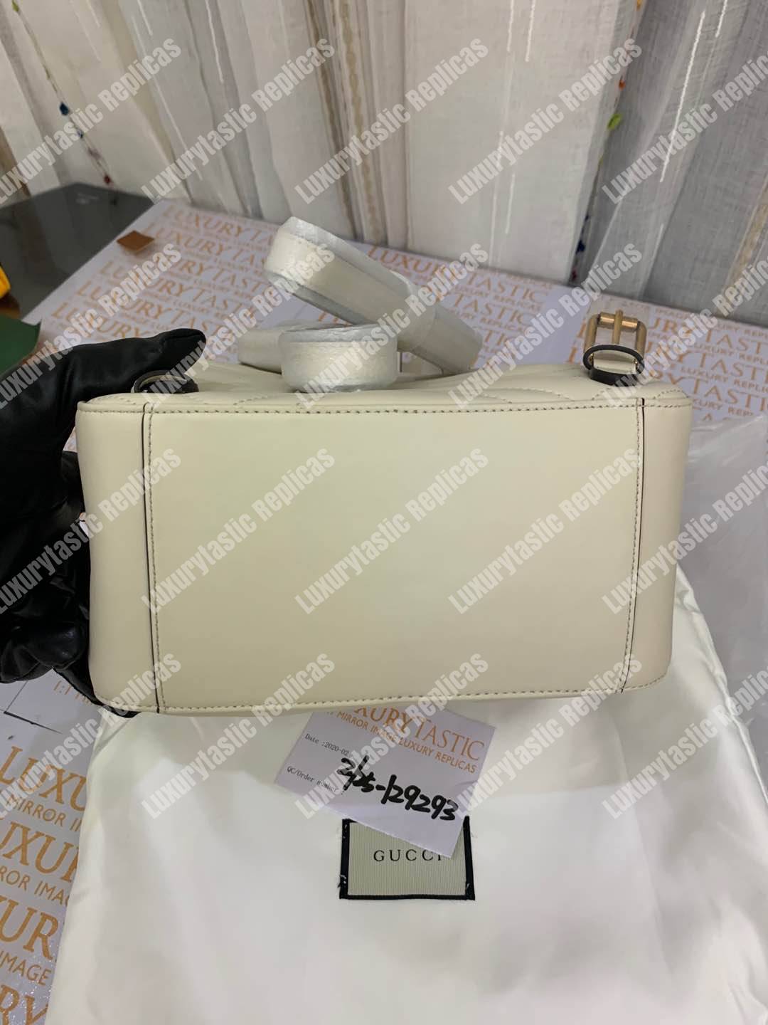 G*u*i gg marmont quilted leather backpack white