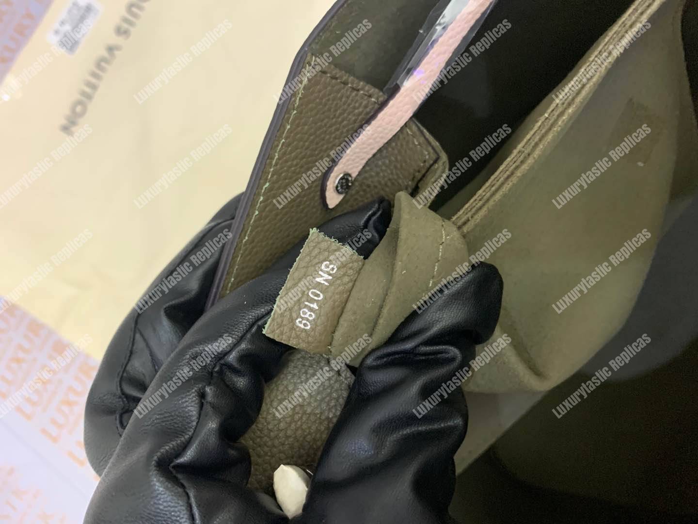 LV LockMe Bucket Laurier Toffee Latte Black
