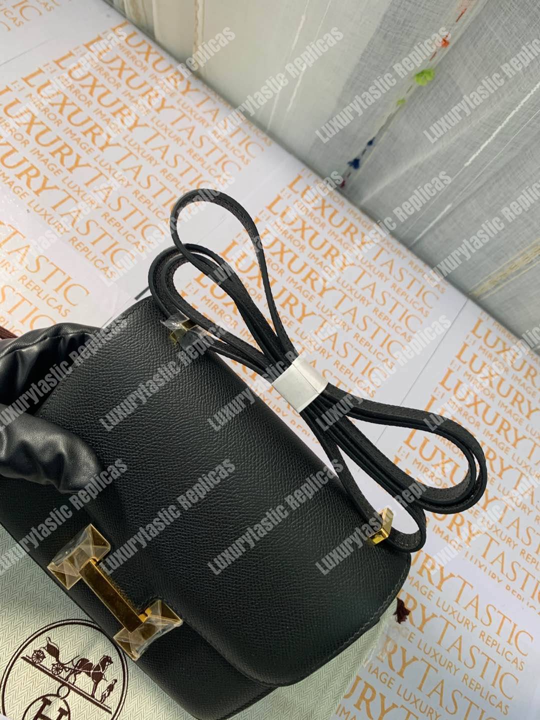 H**mes constance 18 bag epsom black gold-hardware