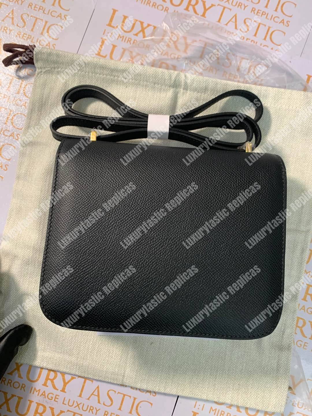 H**mes constance 18 bag epsom black gold-hardware