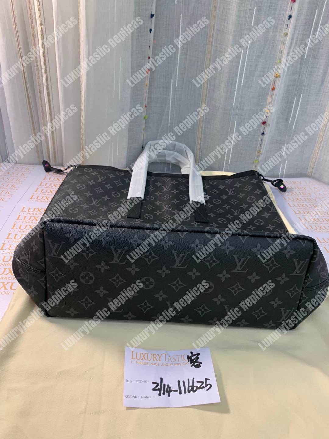 LV Cabas Light Tote Shoulder Bag Monogram Eclipse Canvas