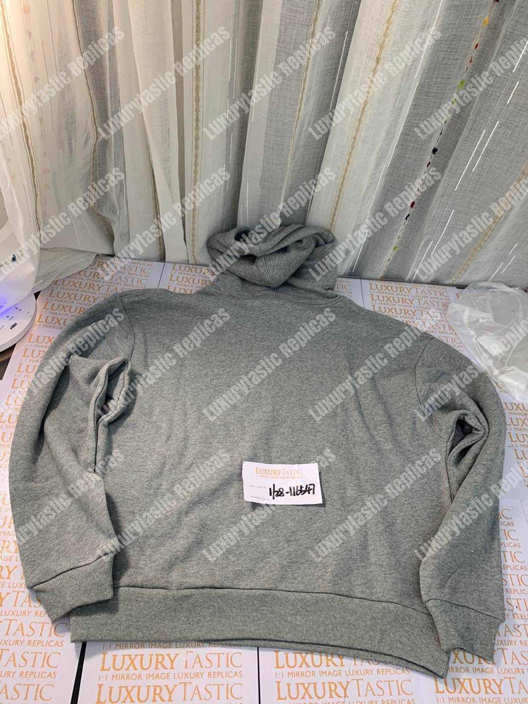 G*u*i print hooded sweatshirt grey