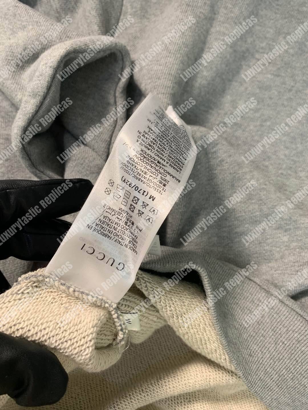 G*u*i print hooded sweatshirt grey