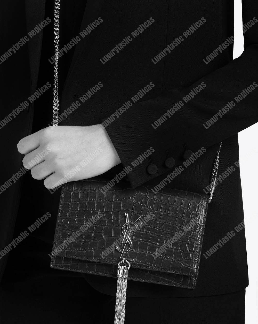 Saint Laurent Kate Chain Wallet With Tassel