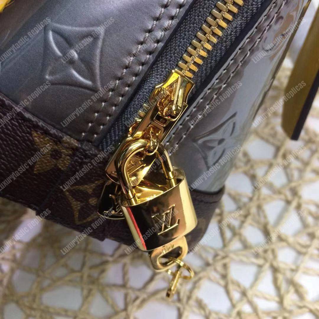LV Alma BB Metallic Monogram Vernis Patent leather
