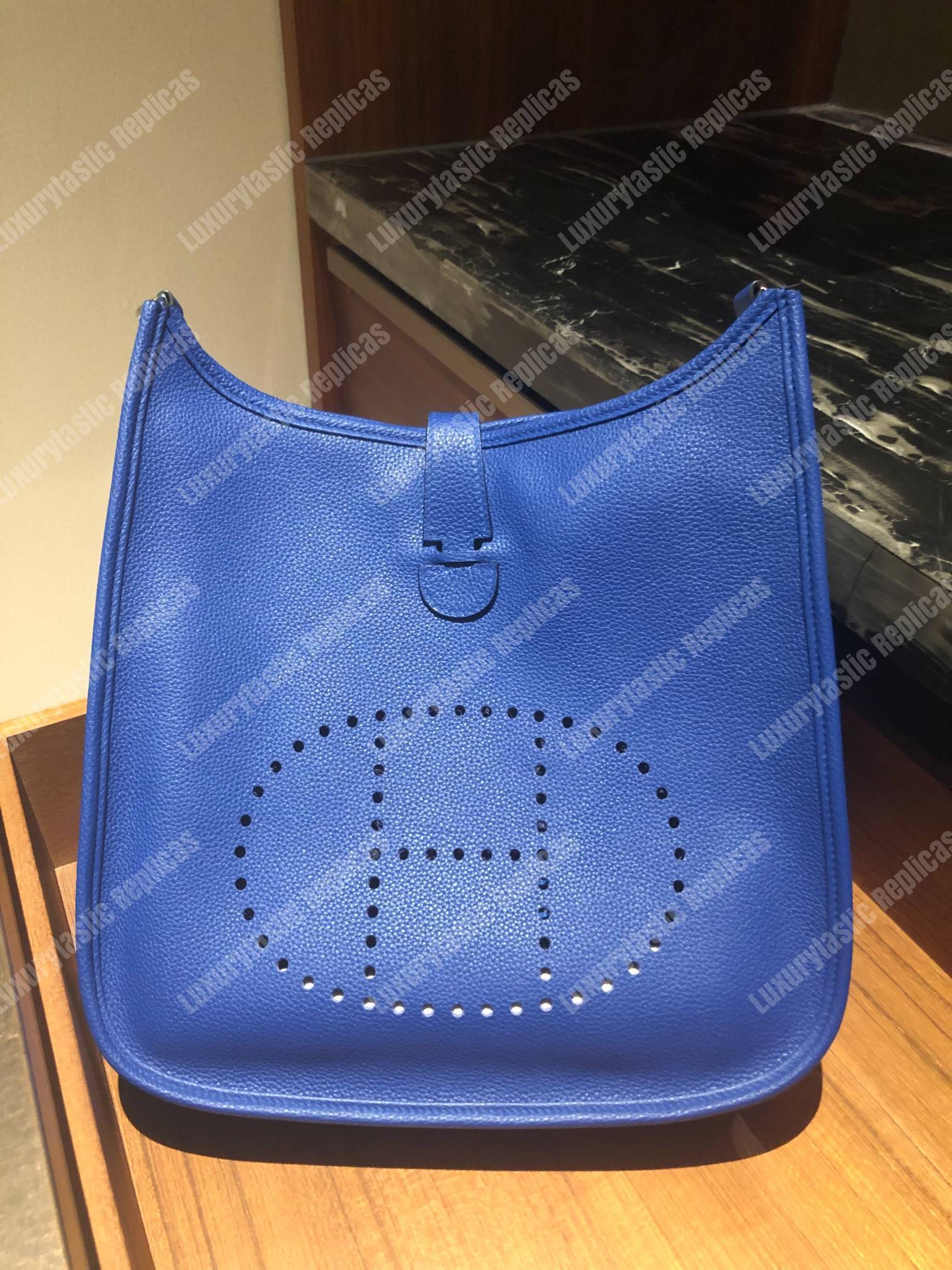 H**mes evelyne iii 29 clemence bag blue encre