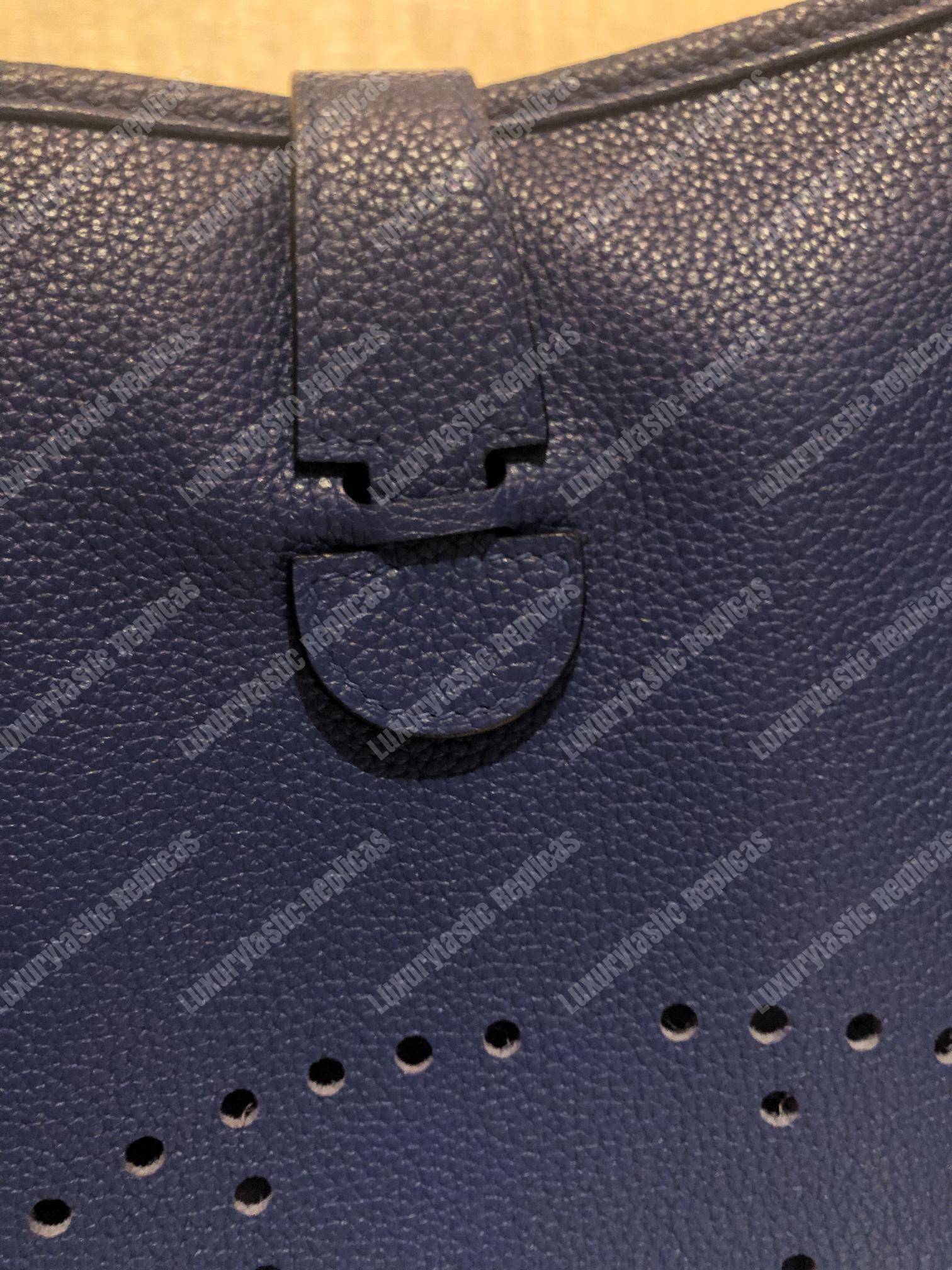 H**mes evelyne iii 29 clemence bag blue encre