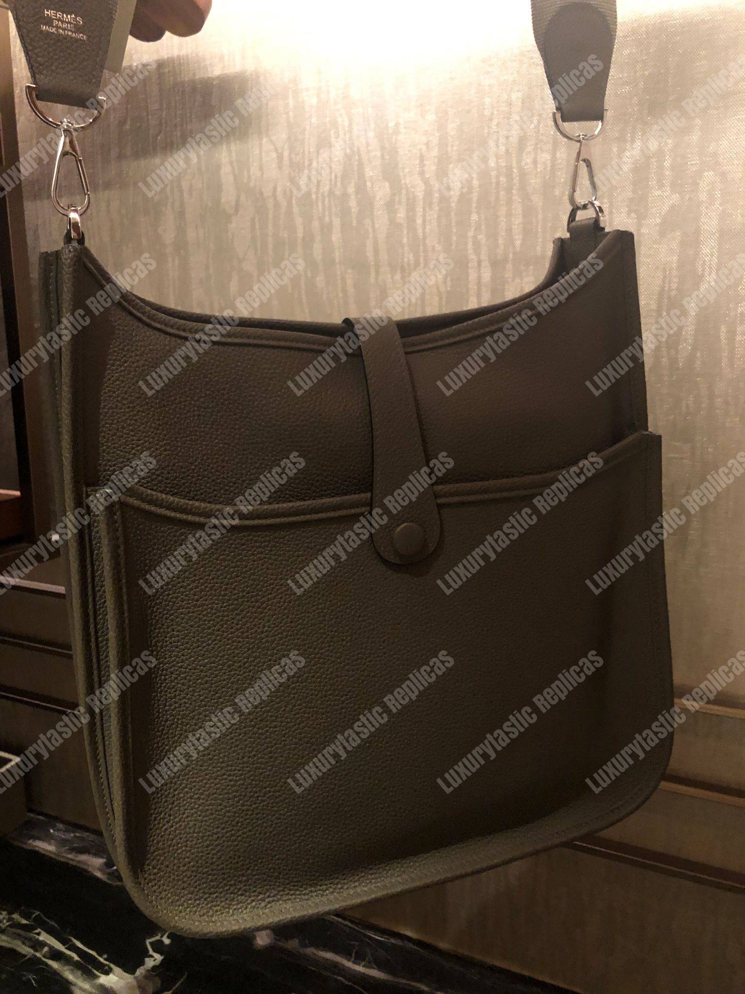 replica H**mes evelyne iii 29 clemence bag etain
