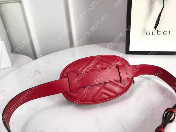 G*u*i gg marmont matelassé leather belt bag 476434 red