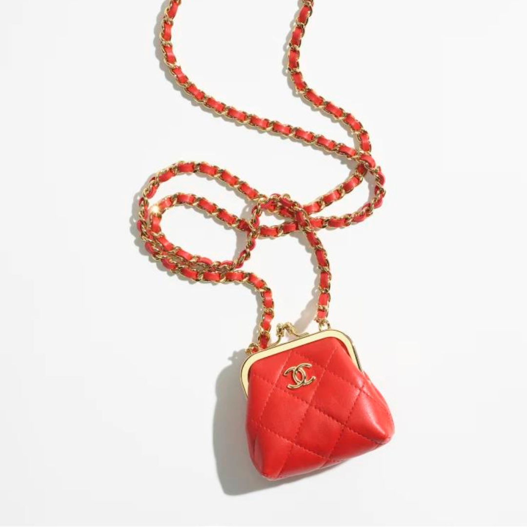 Ch*el clutch with chain red ap3123