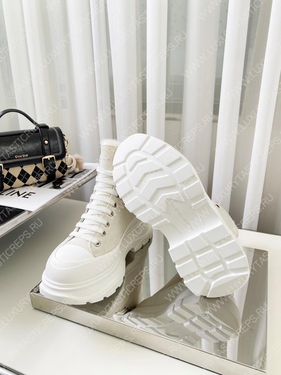 ALEXANDER MC QUEEN TREAD SLICK SNEAKERS WHITE 611706W4MV21290