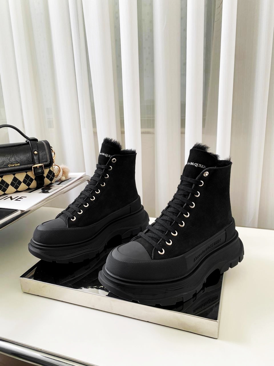 ALEXANDER MC QUEEN TREAD SLICK SNEAKERS BLACK 611706W4MV21290