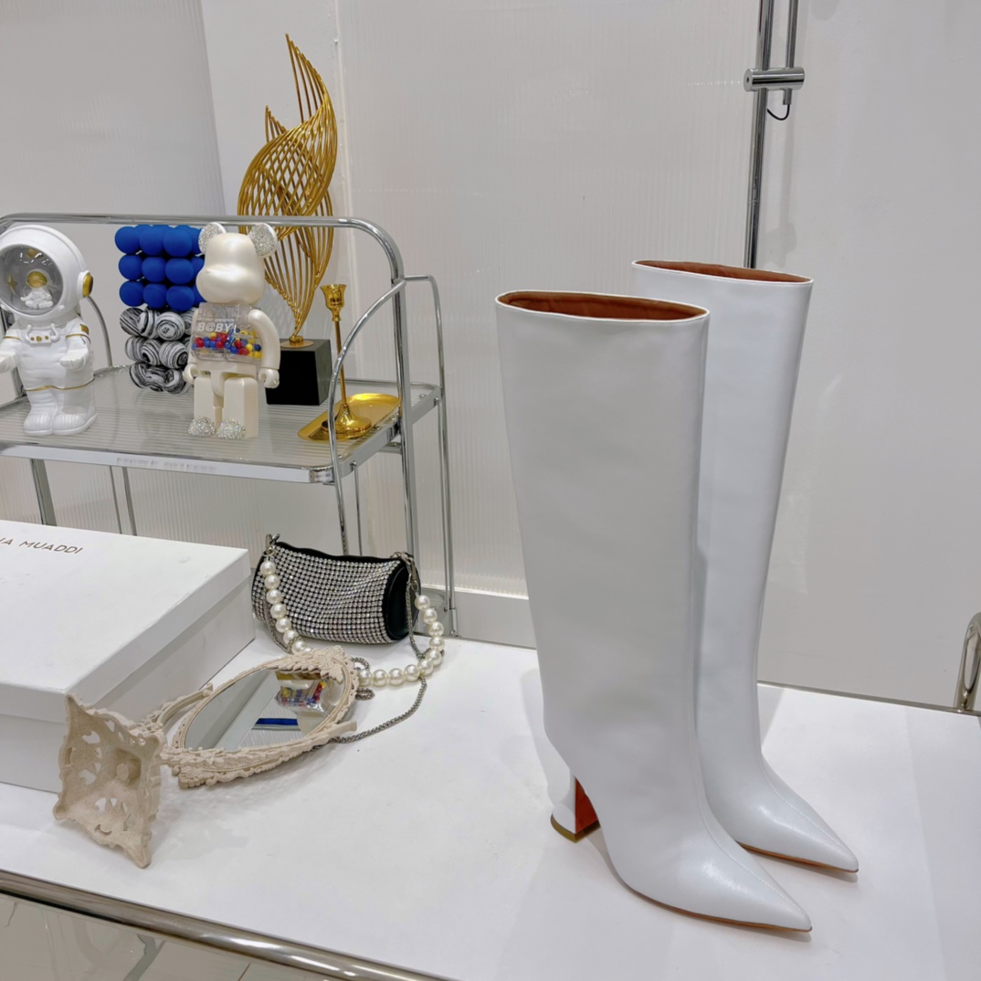 AMINA MUADDI FIONA BOOTS WHITE AM5002