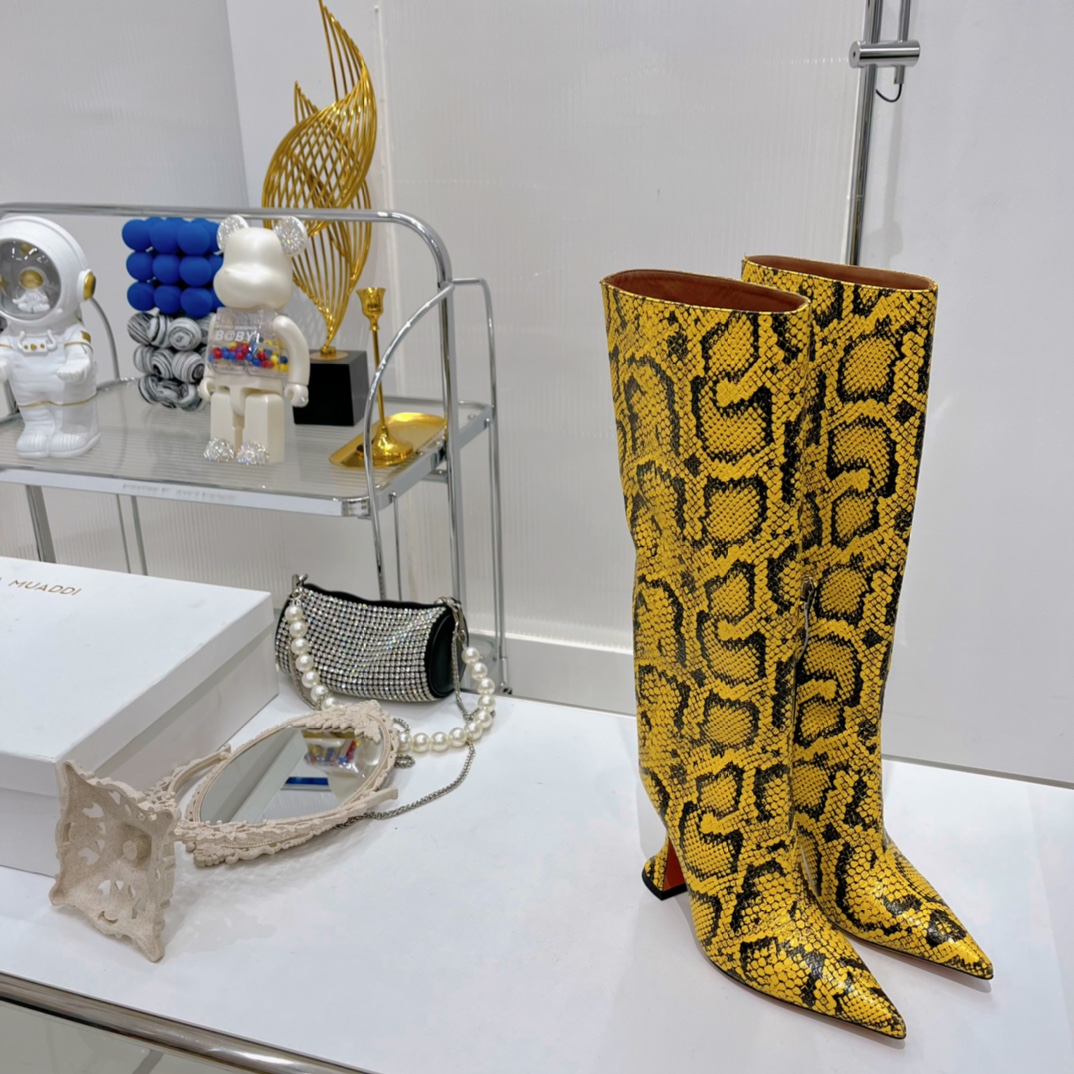 AMINA MUADDI FIONA BOOTS YELLOW AM5002