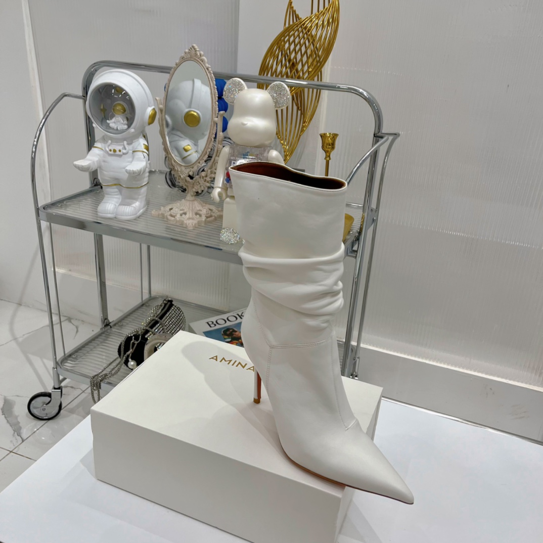 AMINA MUADDI JAHLEEL BOOTIE WHITE AM5003