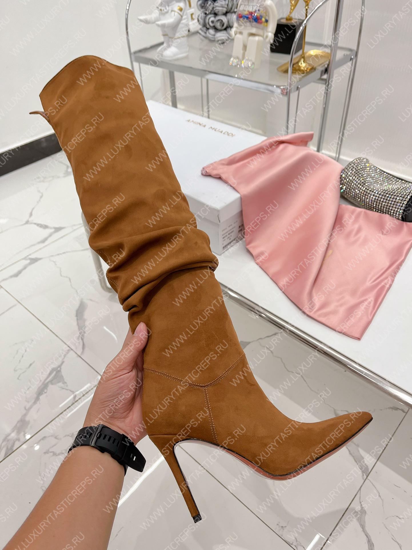 AMINA MUADDI JAHLEEL THIGH HIGH BOOT TAN AM60001