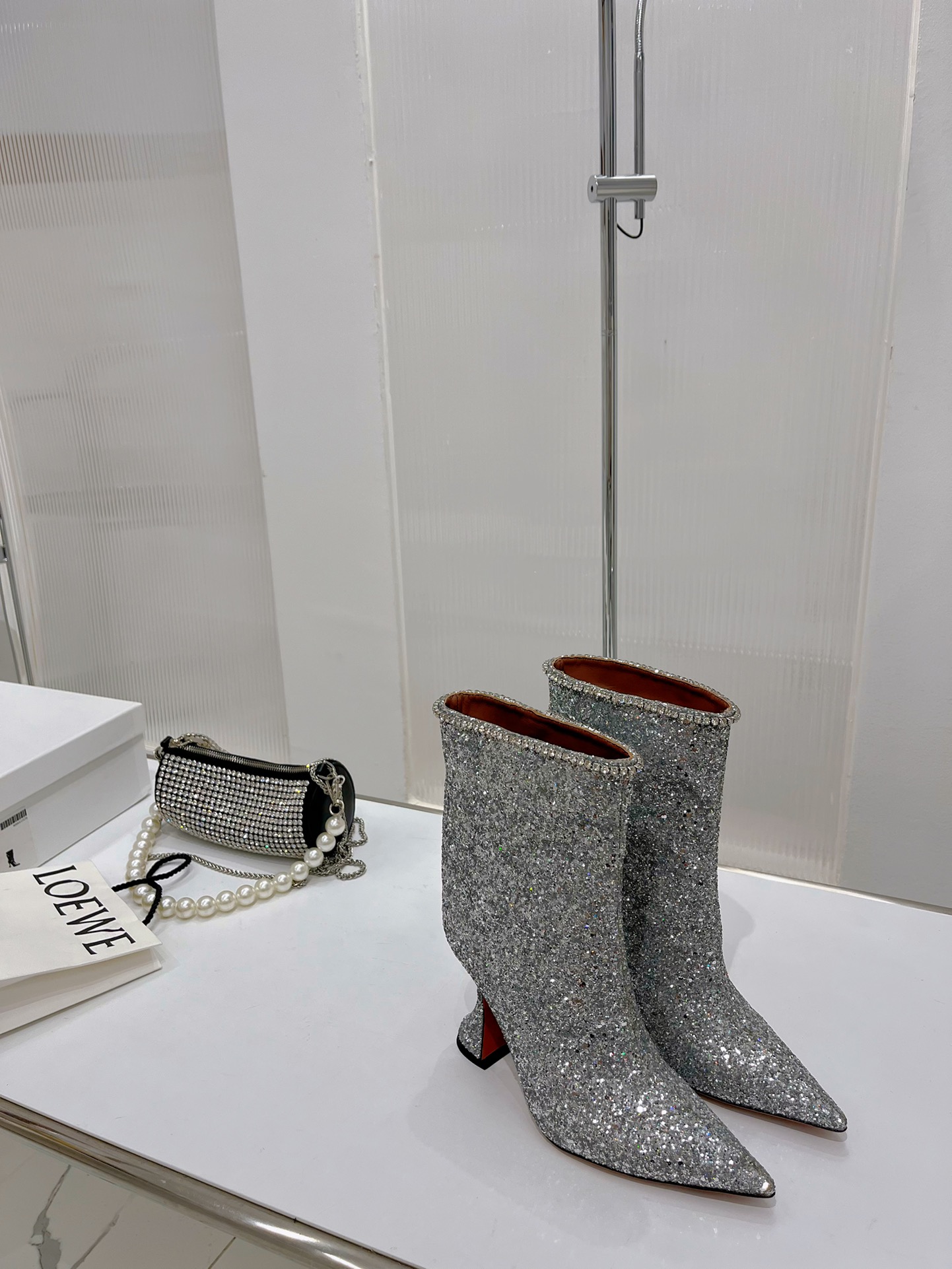 AMINA MUADDI FIONA BOOTIE SILVER AM60002