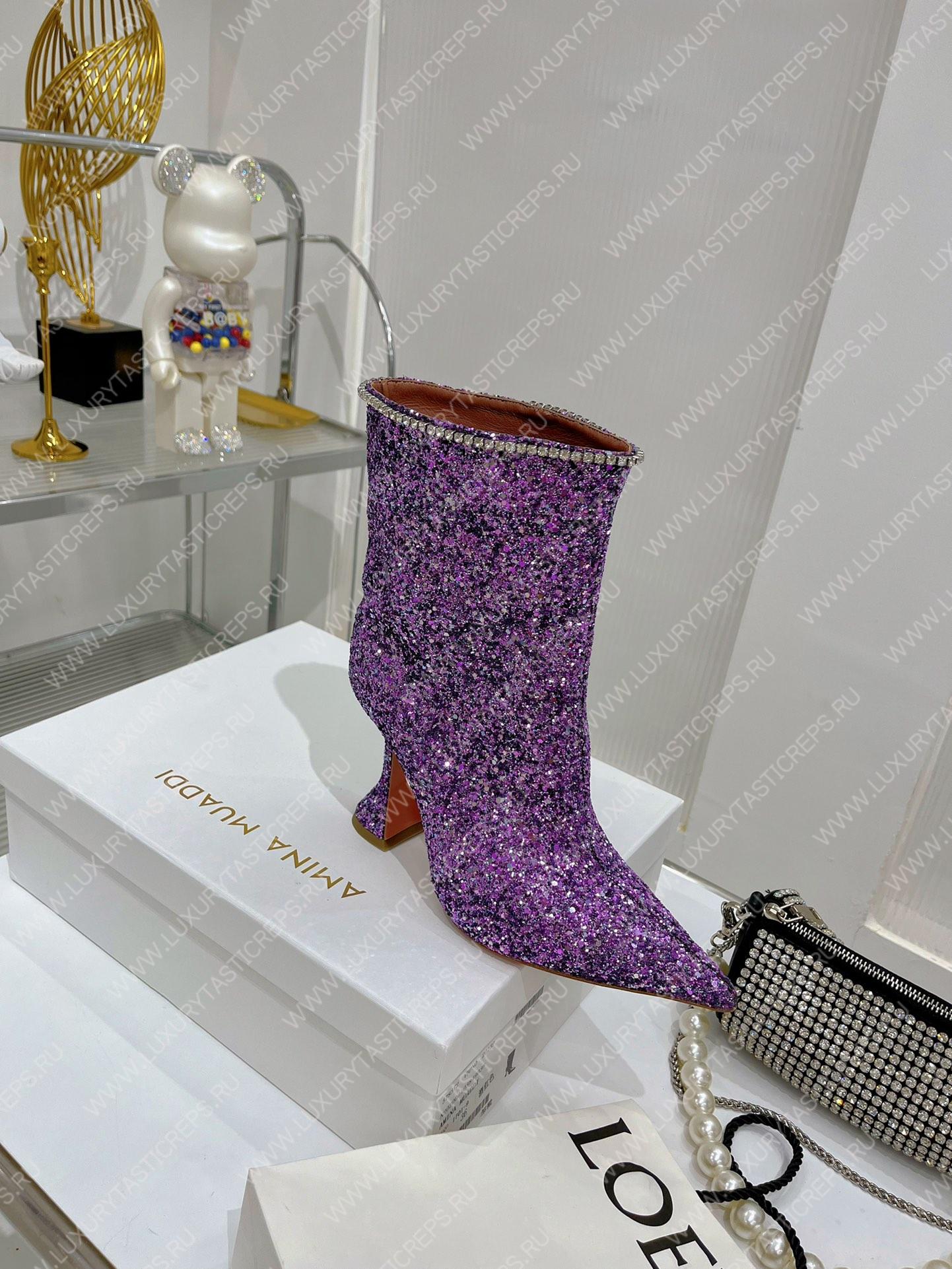 AMINA MUADDI FIONA BOOTIE PURPLE AM60002