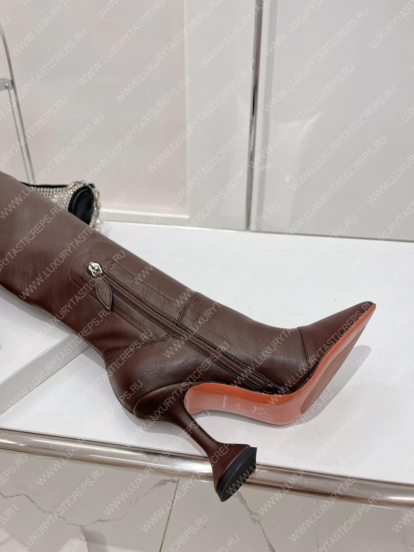 AMINA MUADDI LONG BOOT BROWN AM5001
