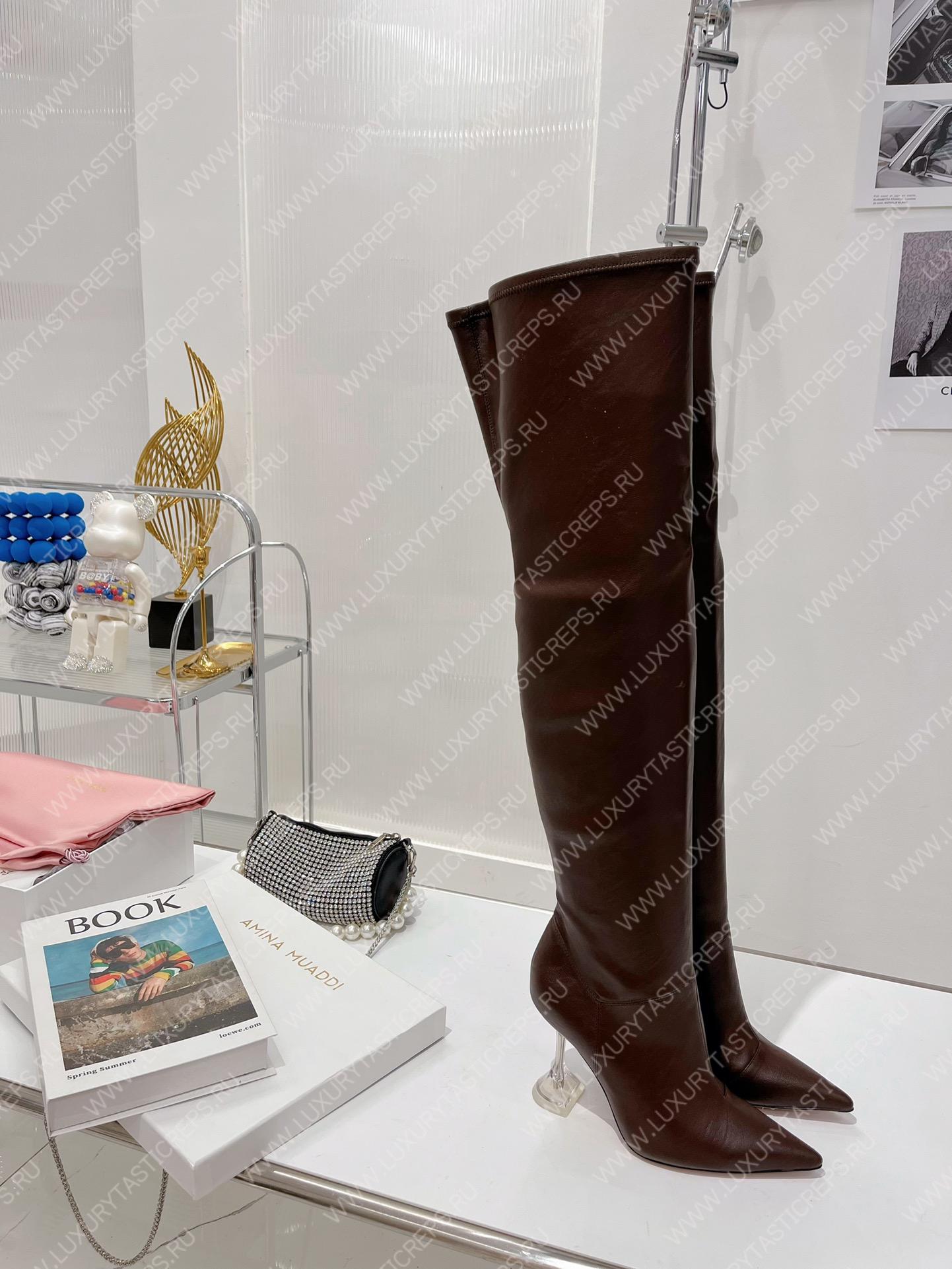 AMINA MUADDI LONG BOOT BROWN AM5001