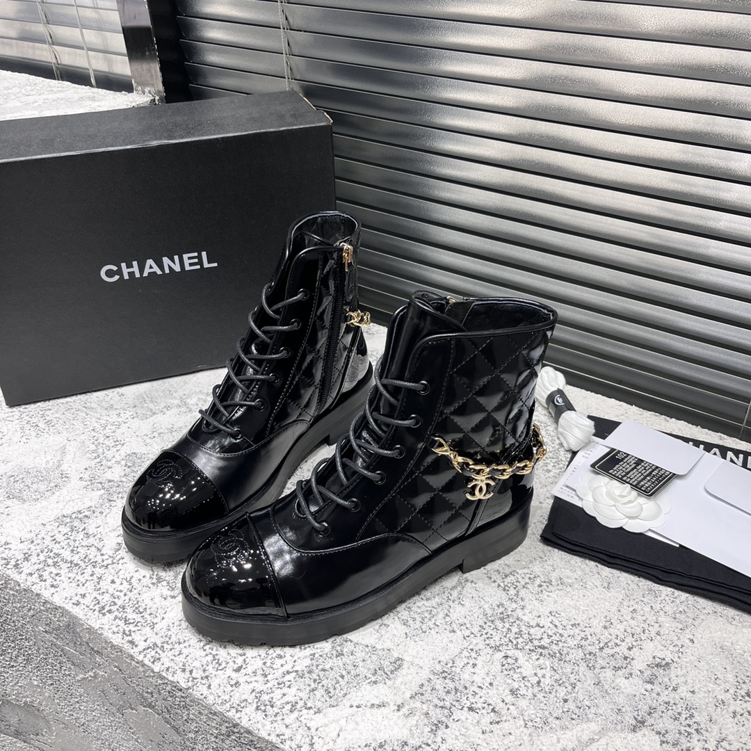 Ch*el short biker boots black 1082715