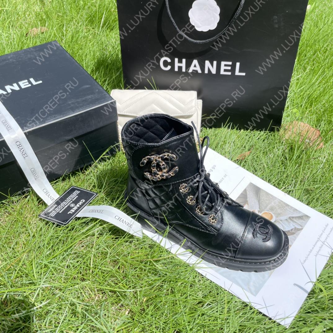 Ch*el pure love velcro ankle boots black g39391
