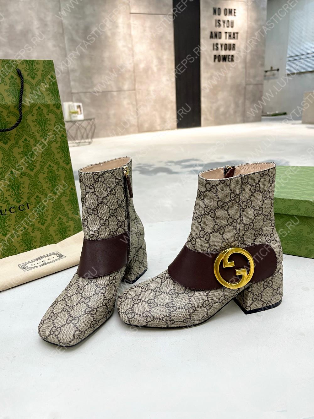 G*u*i blondie ankle boot beige & ebony 701706