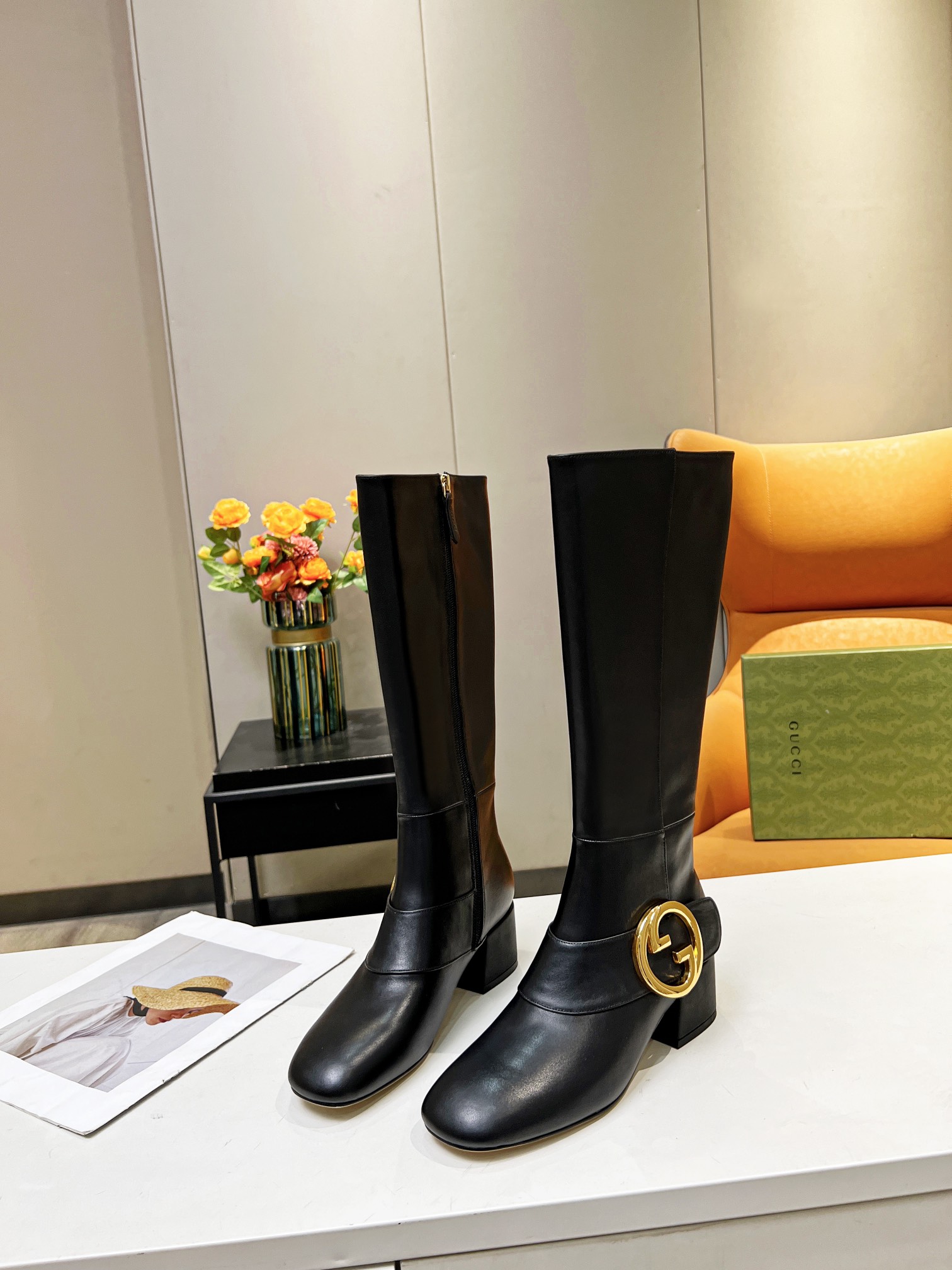 G*u*i women blondie boot black 700013