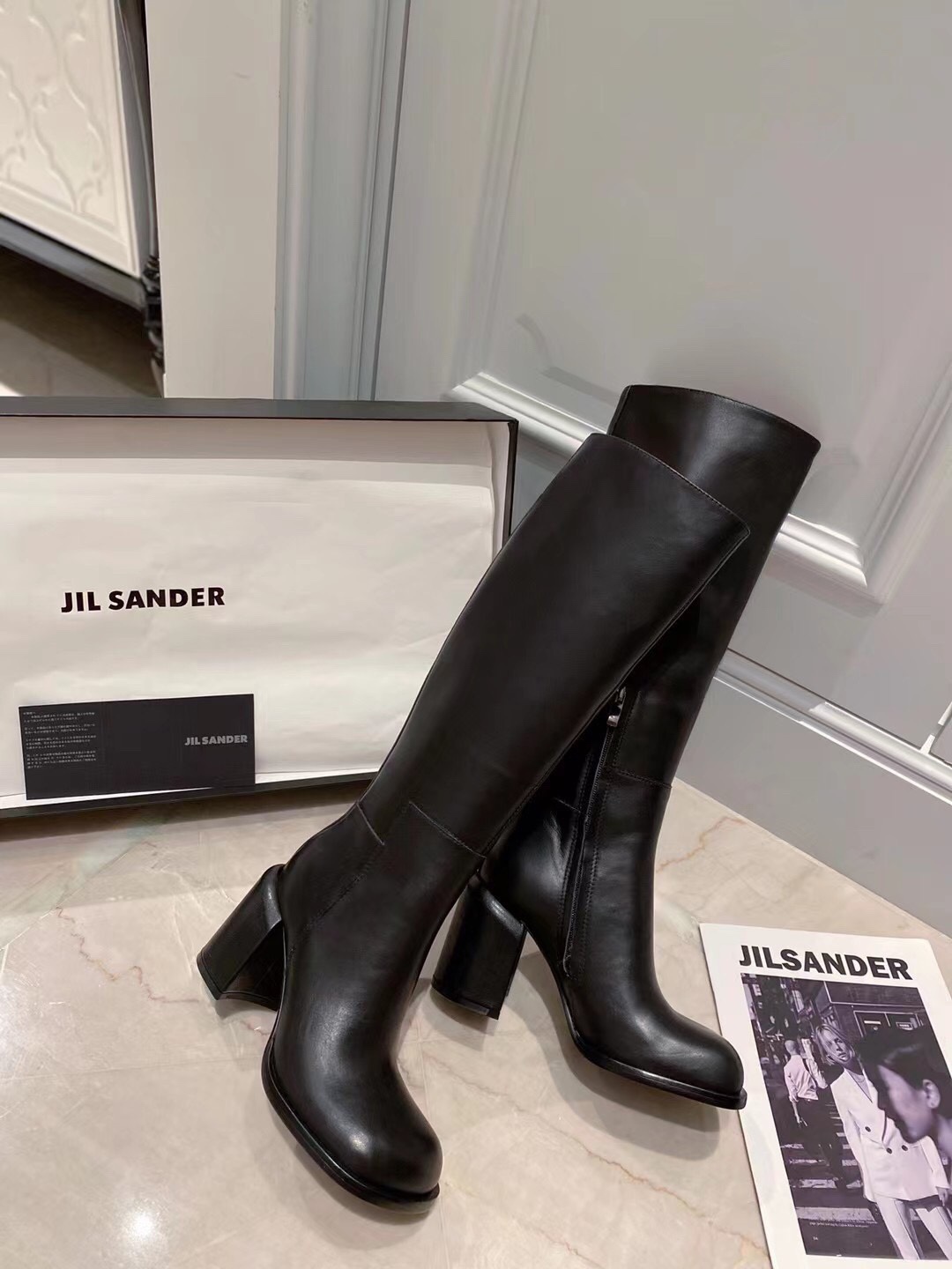 JIL SANDER KNEE BOOTS BLACK J15WW0022