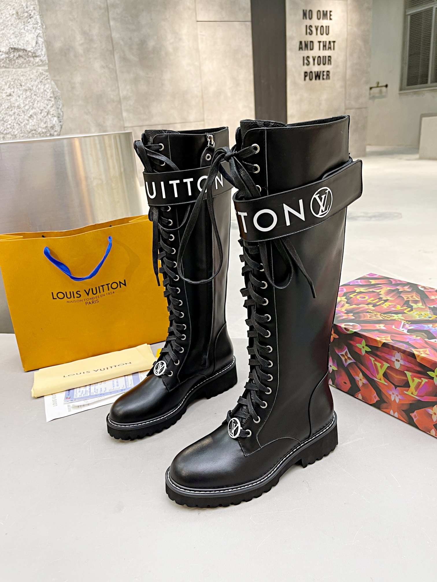 l**is V*t*n territory flat high ranger boots black 1a9h1m
