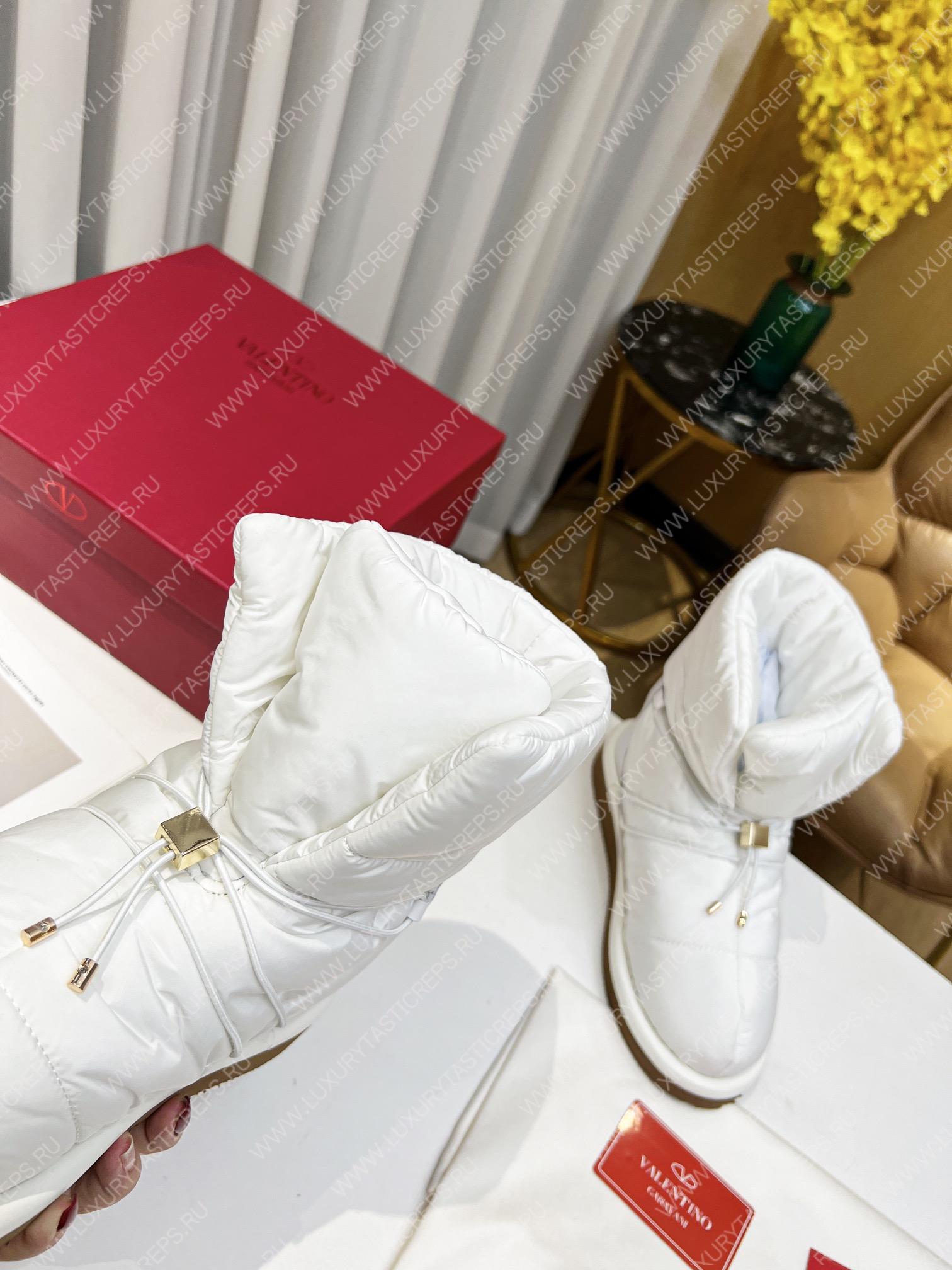 VALENTINO V-LOGO SNOW BOOTIES WHITE XW2S0DY3KCF