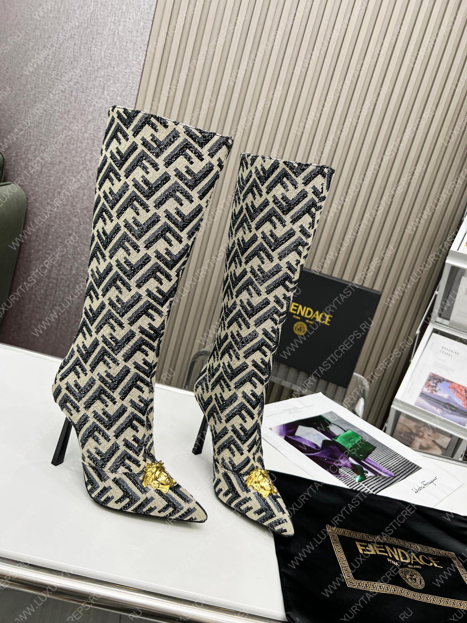 VERSACE FENDACE FF JACQUARD BOOTS MULTICOLOR 1004496