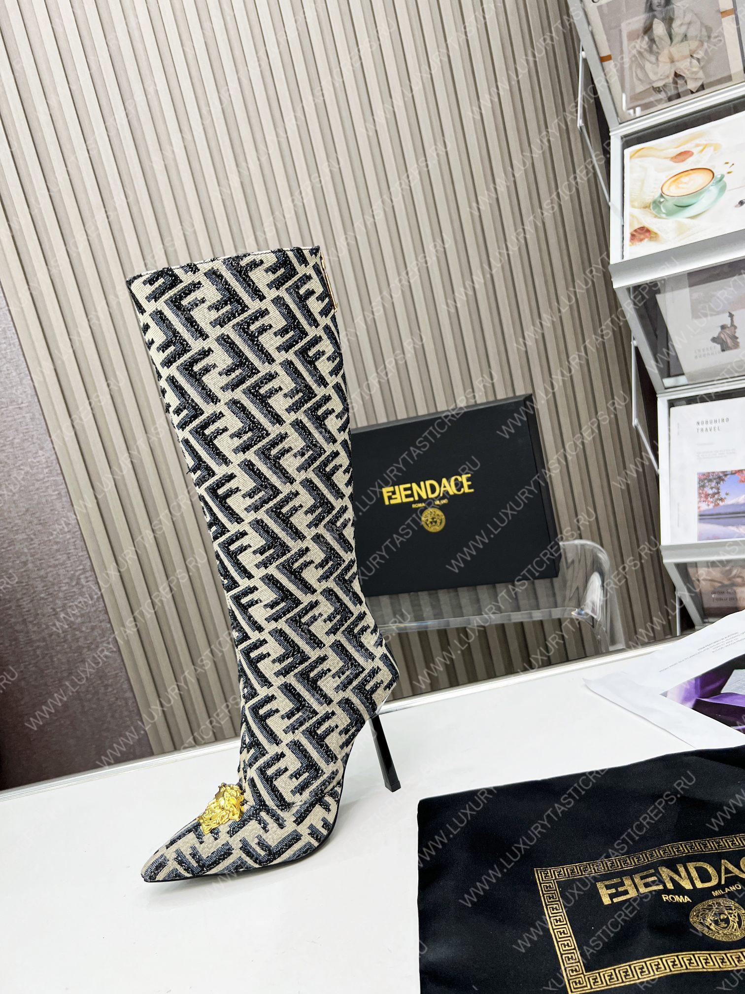 VERSACE FENDACE FF JACQUARD BOOTS MULTICOLOR 1004496