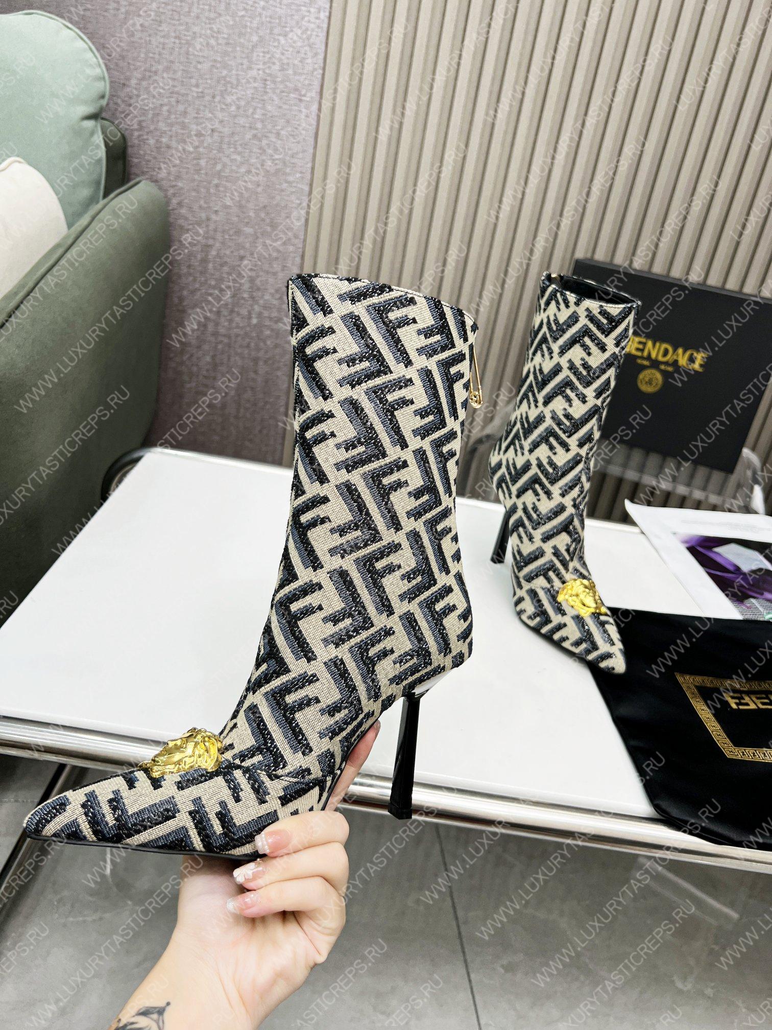 VERSACE FENDACE FF JACQUARD BOOTS MULTICOLOR 1004496