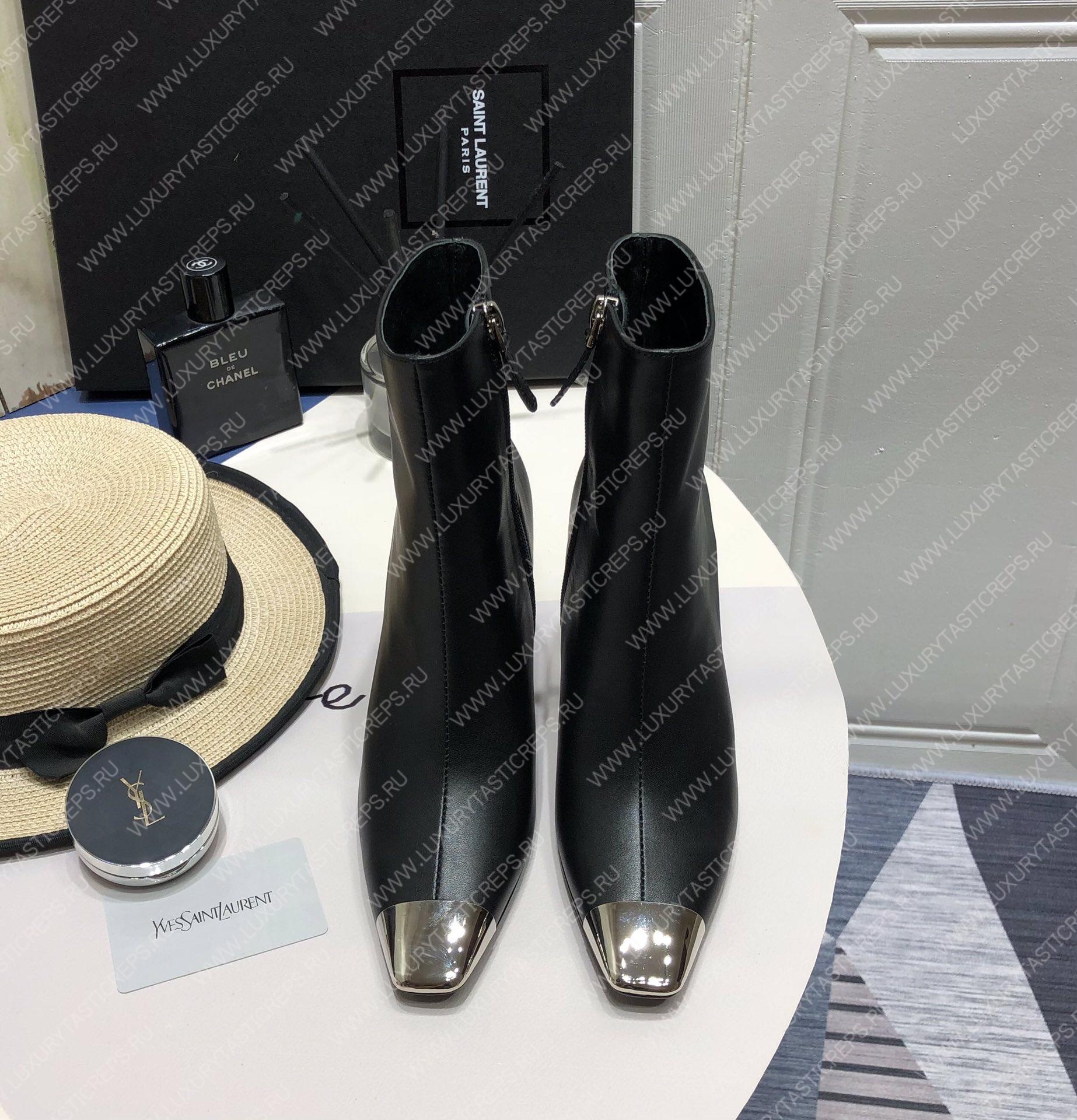 YVES SAINT LAURENT HEELED ANKLE BOOTS BLACK 14-FL7ALD