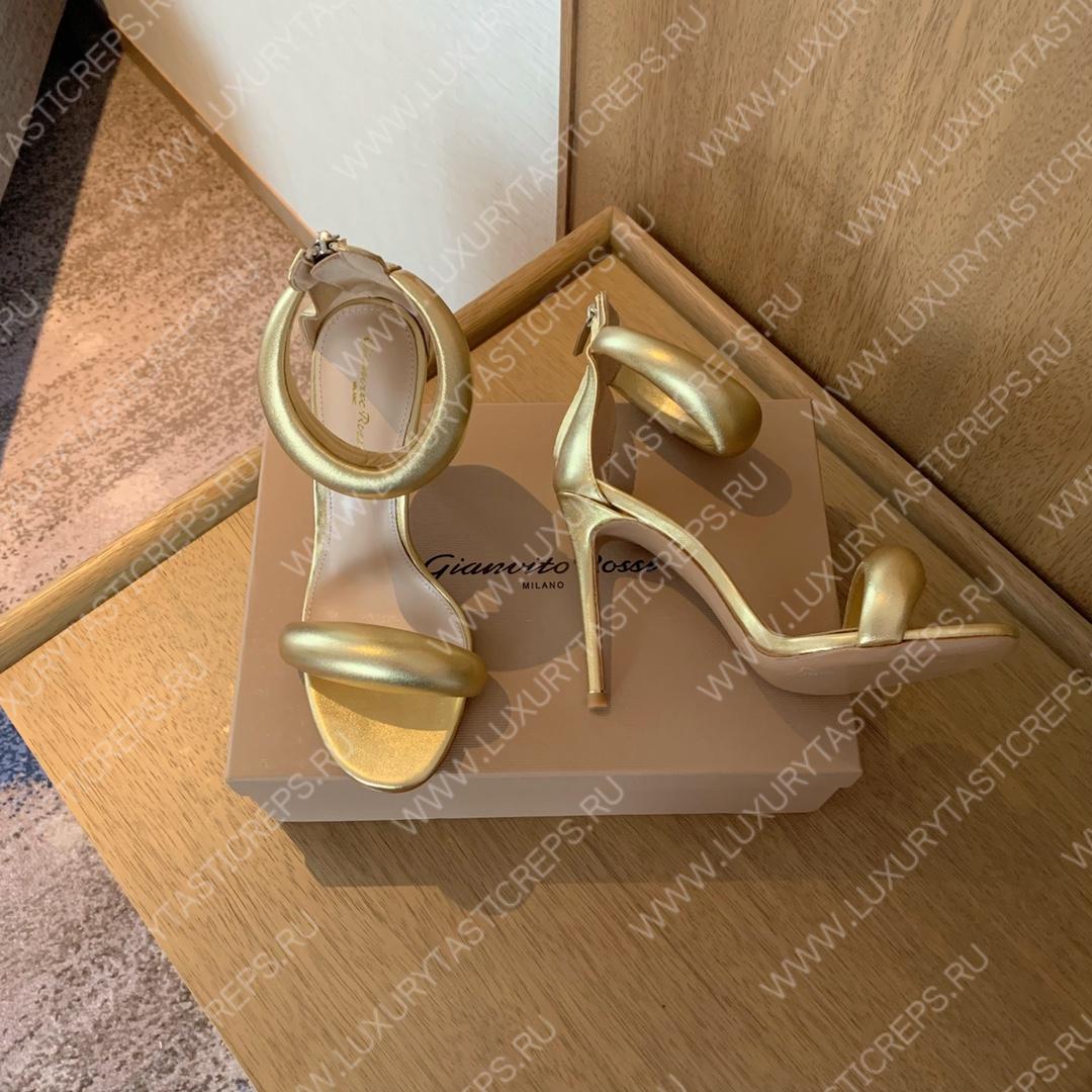 GIANVITO ROSSI BIJOUX NAPPA SANDAL GOLD G61635
