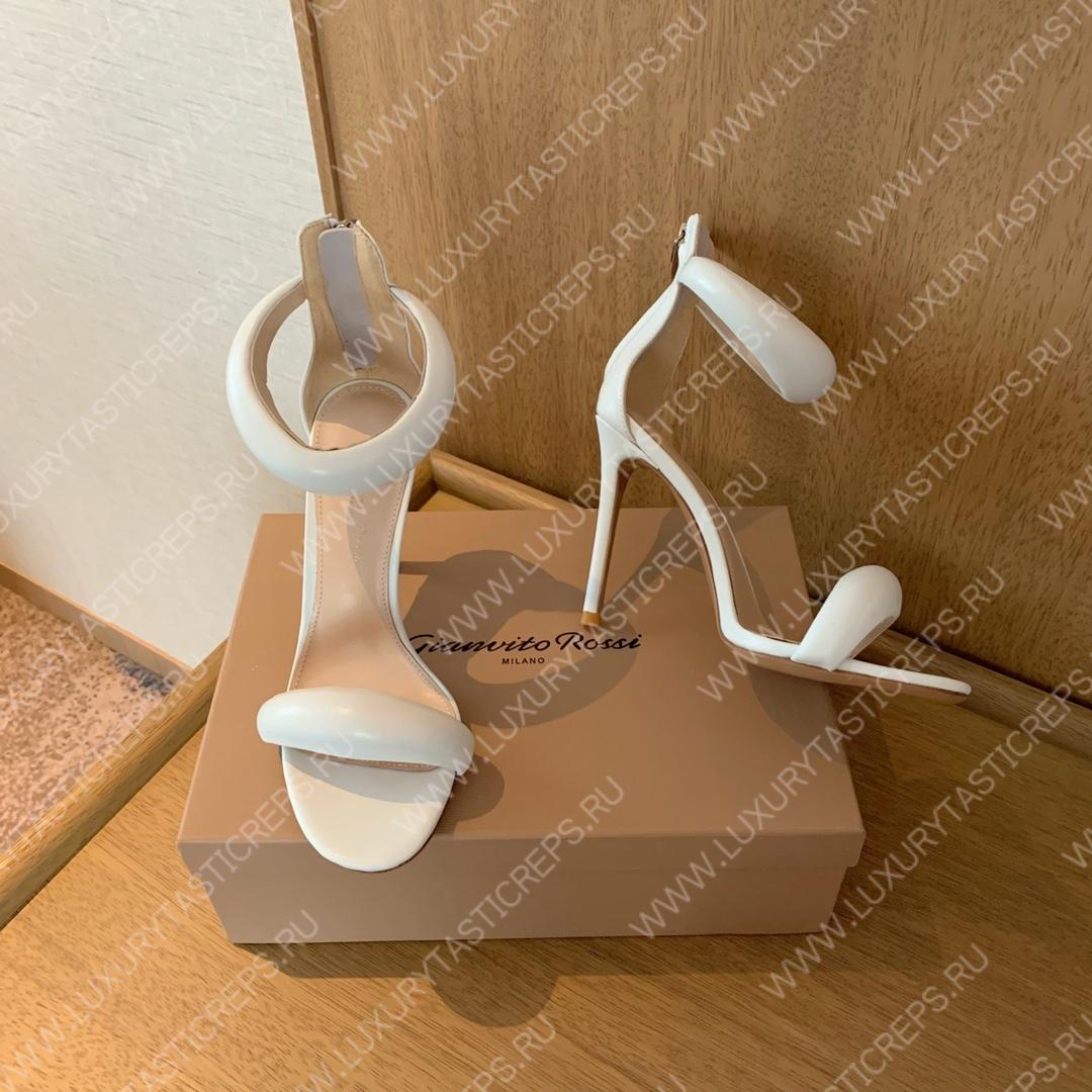 GIANVITO ROSSI BIJOUX NAPPA SANDAL WHITE G61635