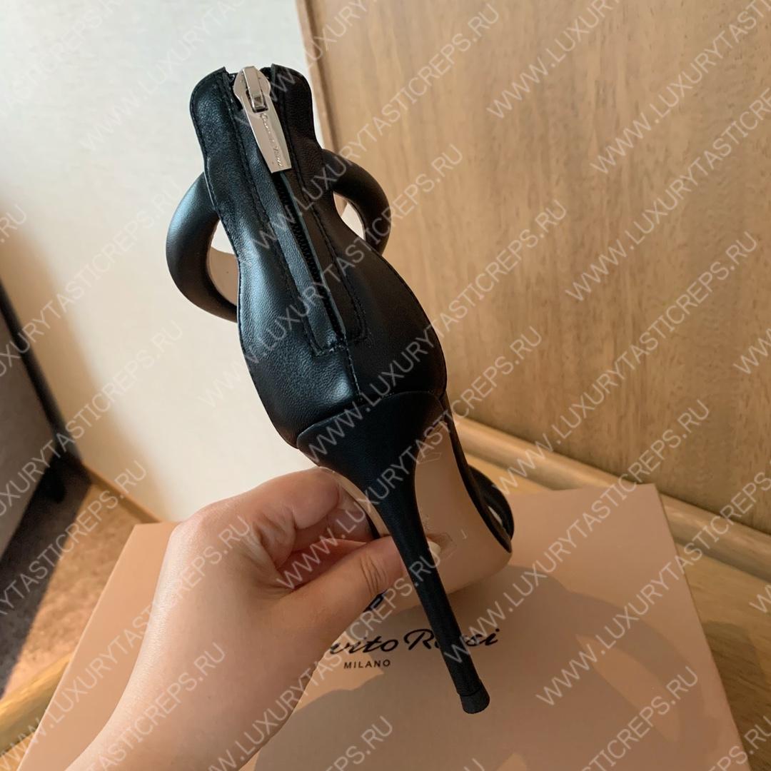 GIANVITO ROSSI BIJOUX NAPPA SANDAL BLACK G61635