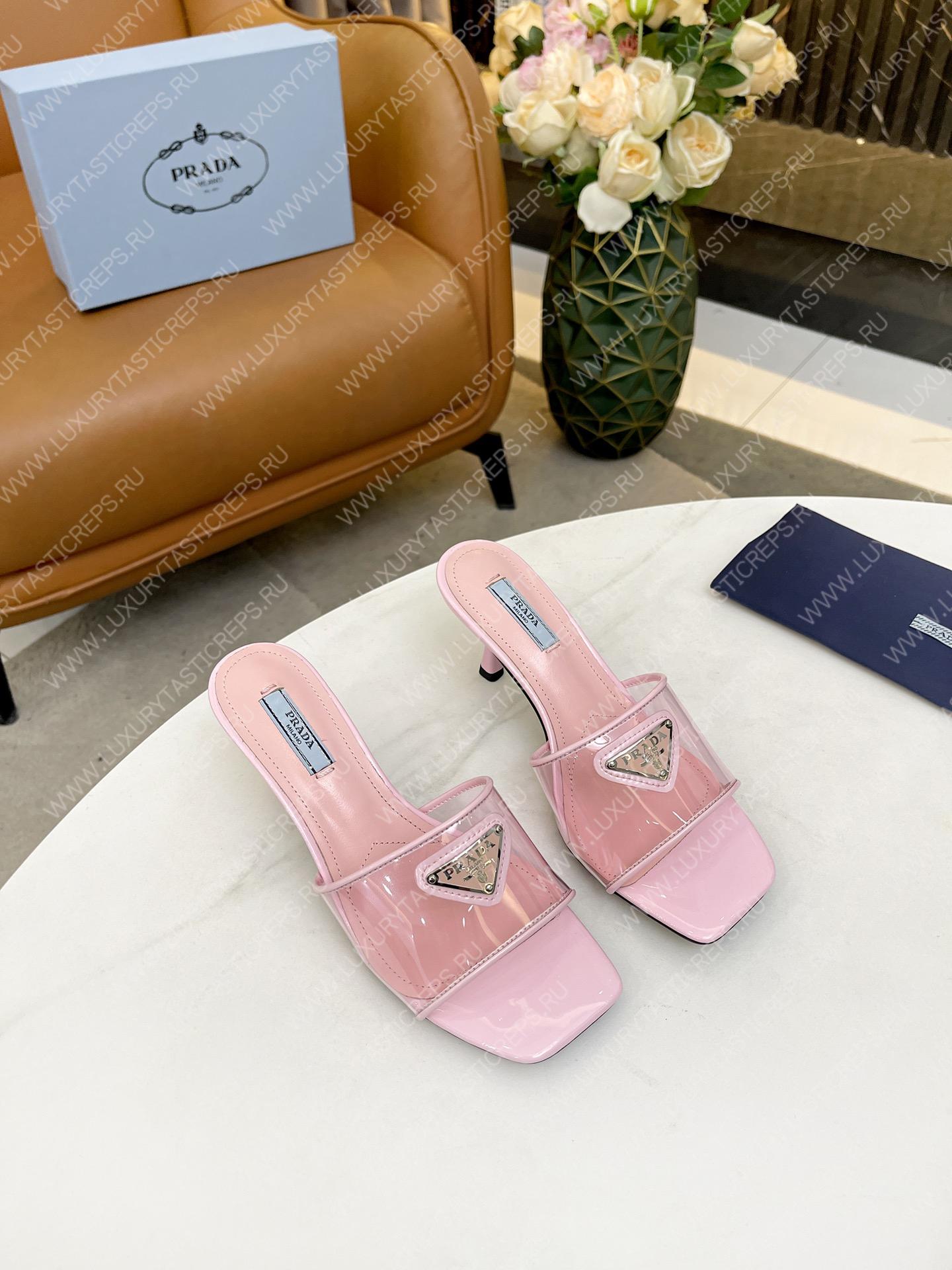 Pra*a plexiglas & patent leather sandals pink 1xx644