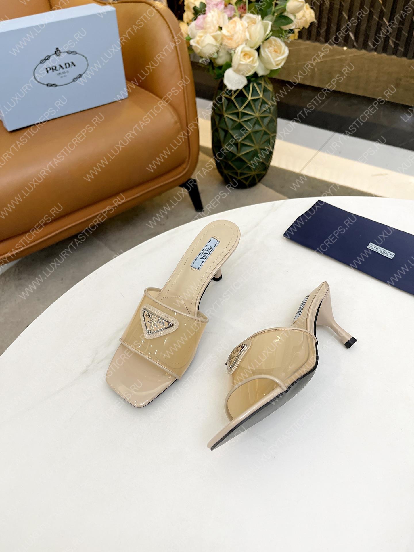 Pra*a plexiglas & patent leather sandals nude 1xx644