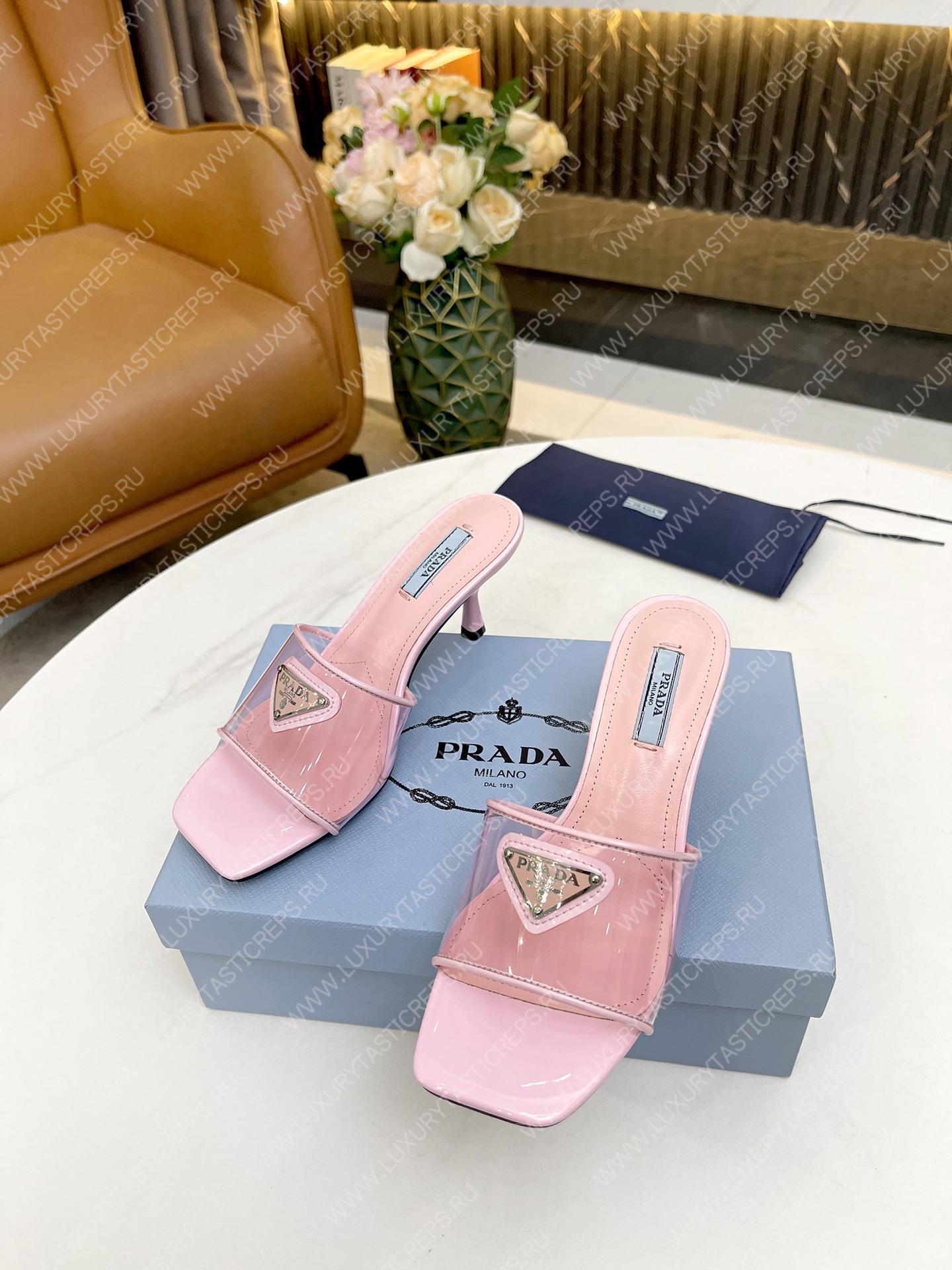 Pra*a plexiglas and patent leather sandals light pink 1xx644